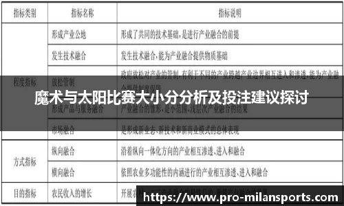魔术与太阳比赛大小分分析及投注建议探讨